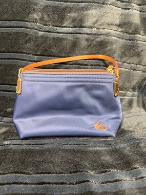 Dooney & Bourke Navy Nylon Shoulder Bag with Brown Leather Trim